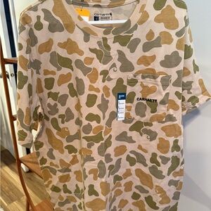Carhartt Green and Tan Camouflage Tee